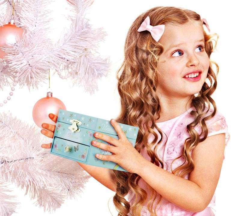 RR ROUND RICH DESIGN Kids Musical Jewelry Box for Girls with Drawer and Jewelry Set with Magical Unicorn - Blue Danube Tune Blue - 7