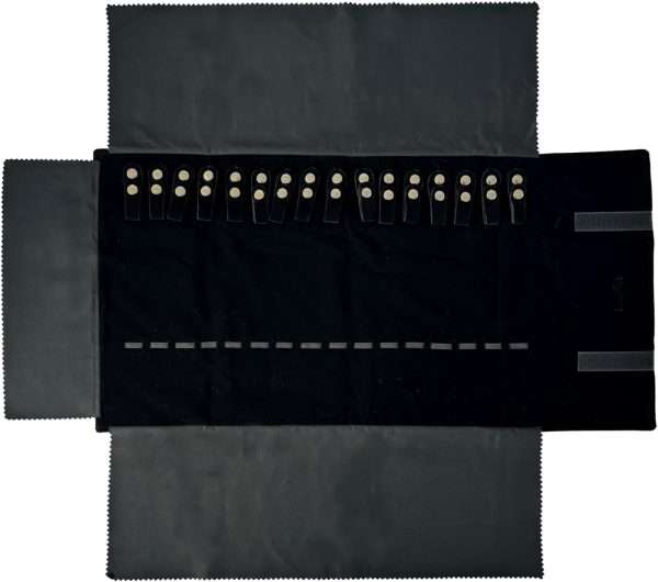 Velvet Travel Jewelry Roll Bag Organizer for Necklace, Elastic Band and Anti-winding, Black - 2