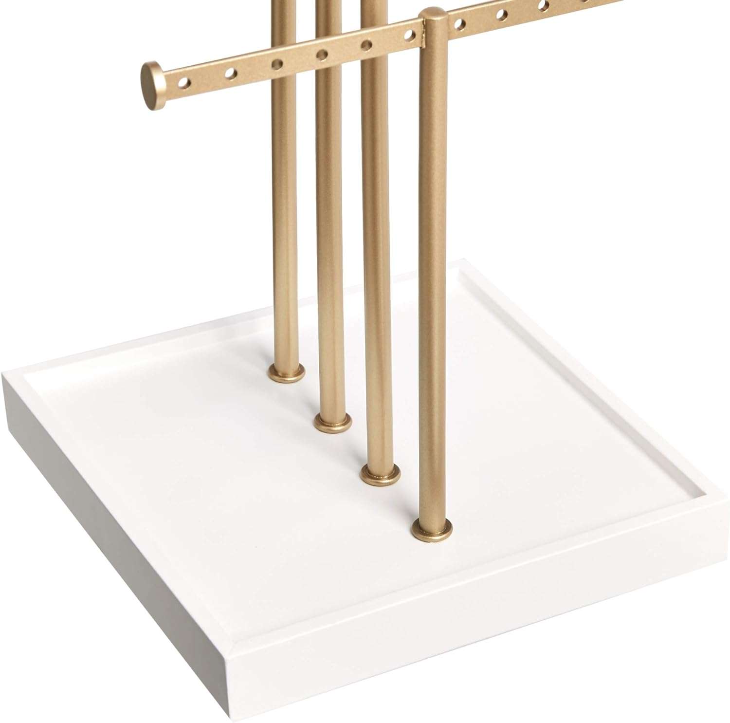 Amazon Basics Four-Tier Jewelry Tree Stand - White-Brass - 4