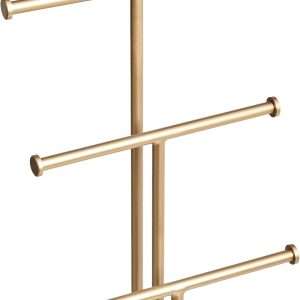 Amazon Basics Four-Tier Jewelry Tree Stand - White-Brass - 4