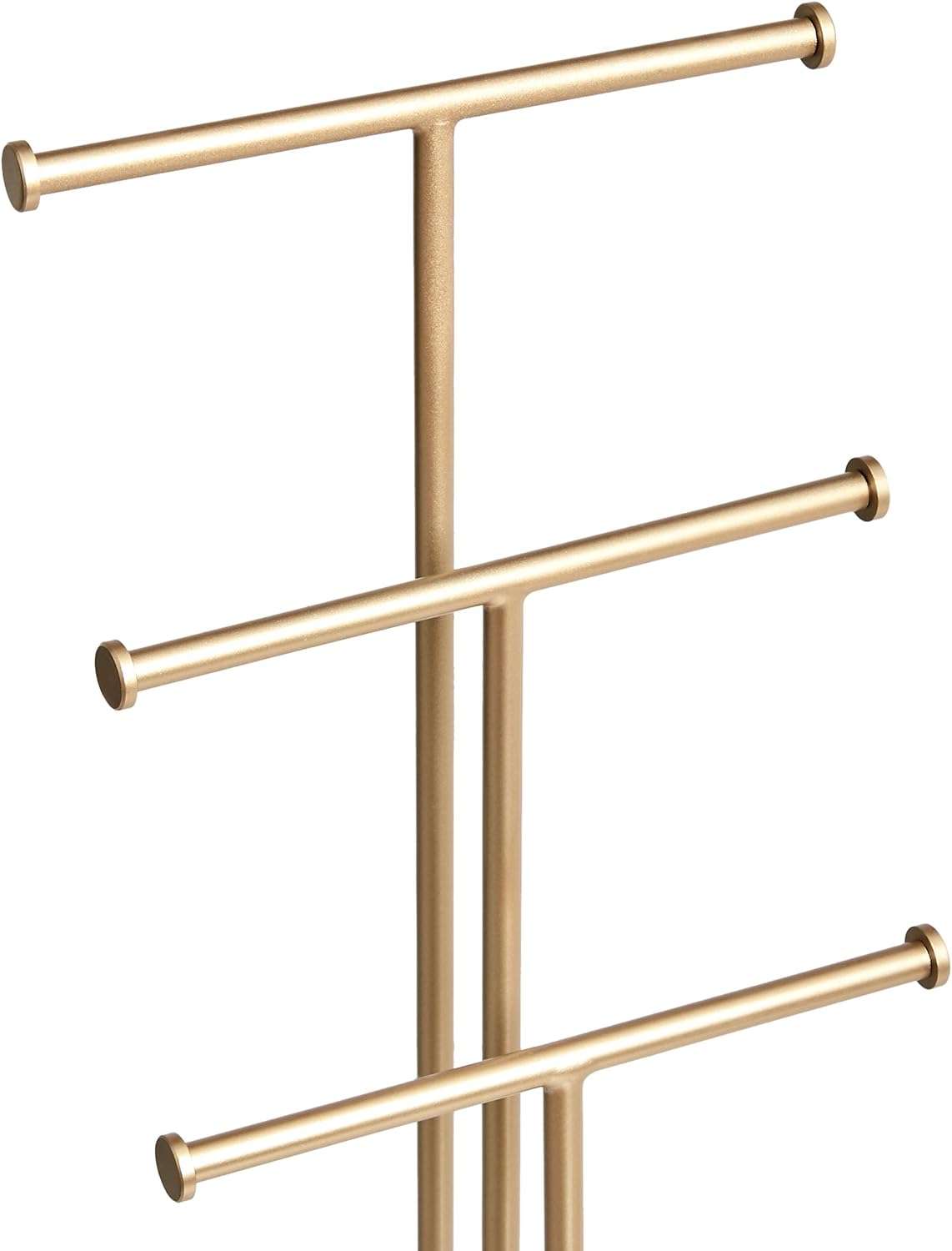 Amazon Basics Four-Tier Jewelry Tree Stand - White-Brass - 4