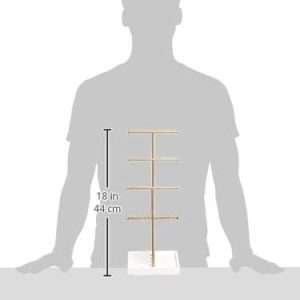 Amazon Basics Four-Tier Jewelry Tree Stand - White-Brass - 5