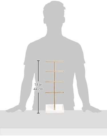 Amazon Basics Four-Tier Jewelry Tree Stand - White-Brass - 5