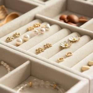 Elsjoy Set of 8 Velvet Jewelry Tray, Drawer Insert Divided Storage Holder Stackable Jewelry Organizer, Necklace Bracelet Display Tray for Earring, Ring, Brooch, Watch - 6