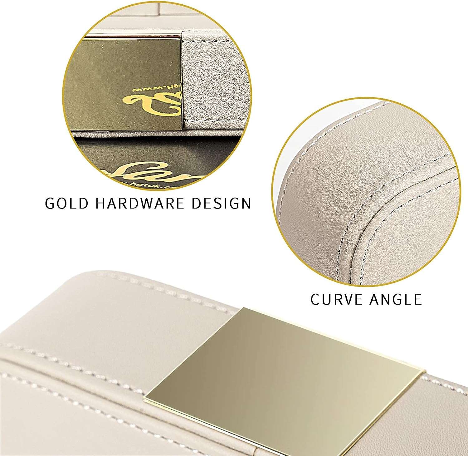 SANZIE Luxury Leather Tray Desktop Storage Small Catchall Organizer Decorative Tray for Entryway Table to hold Jewelry Watch Keys Phone Wallet - 5