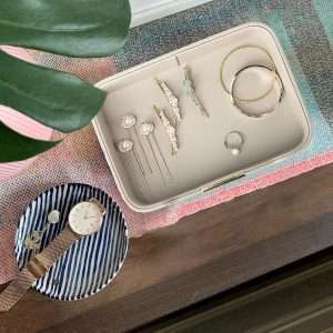 SANZIE Luxury Leather Tray Desktop Storage Small Catchall Organizer Decorative Tray for Entryway Table to hold Jewelry Watch Keys Phone Wallet - 6