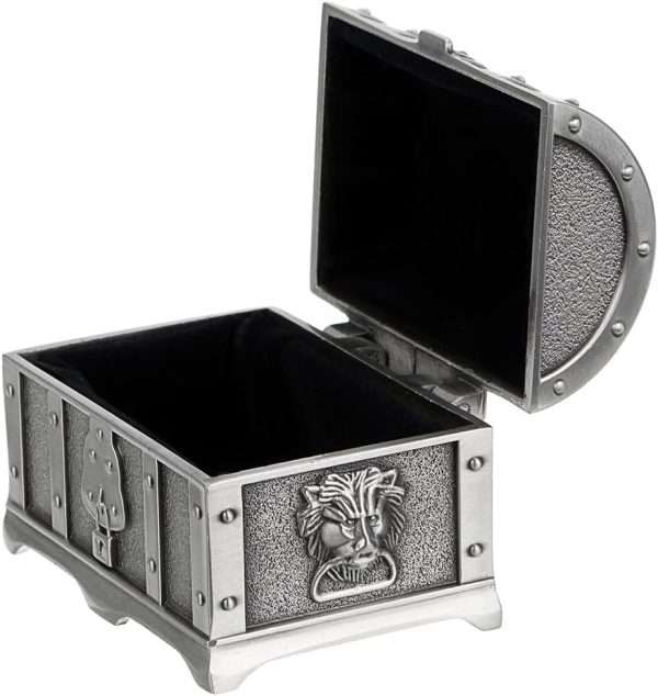 Hipiwe Vintage Metal Jewelry Box Treasure Trinket Chest,Smal Ring Earrings Necklace Keepsake Gift Holder Case for Girls Ladies Women (Small) - 7
