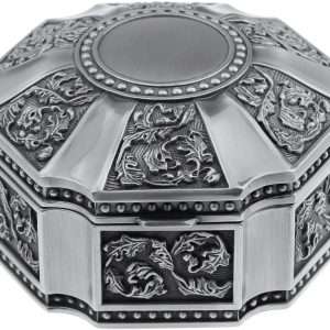 MioCloth Classic Vintage Antique Zine Tin Heart Jewelry Box Treasure Storage Organizer Chest - 3