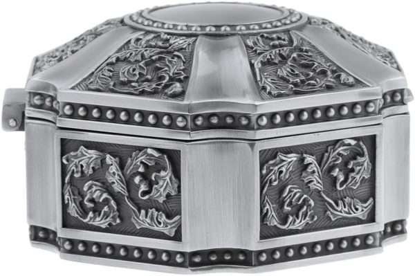 MioCloth Classic Vintage Antique Zine Tin Heart Jewelry Box Treasure Storage Organizer Chest - 6