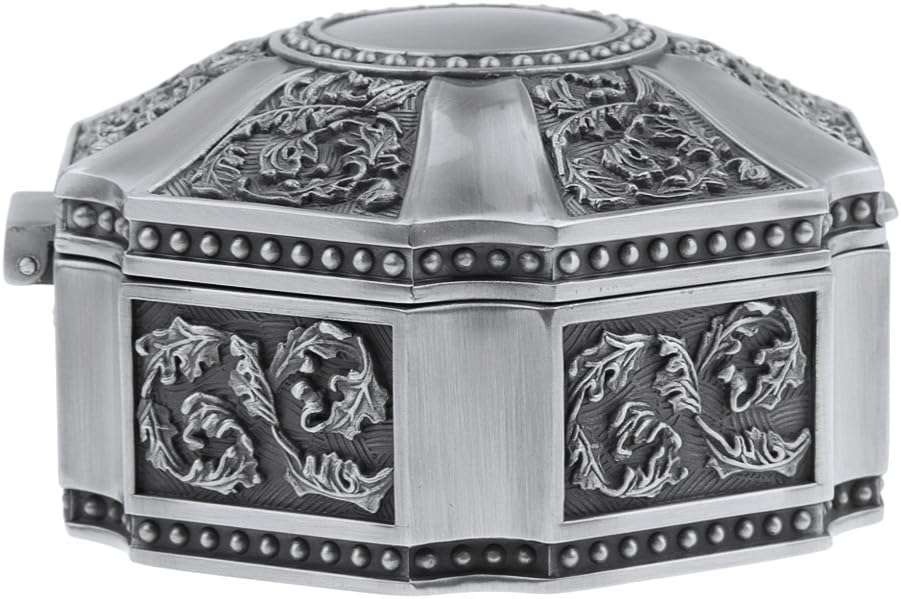 MioCloth Classic Vintage Antique Zine Tin Heart Jewelry Box Treasure Storage Organizer Chest - 6