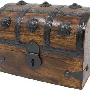 Nautical Cove Treasure Chest Keepsake and Decorative Wood Box - Storage Box Medium (6.5 x 4.5 x 4.5) - 2