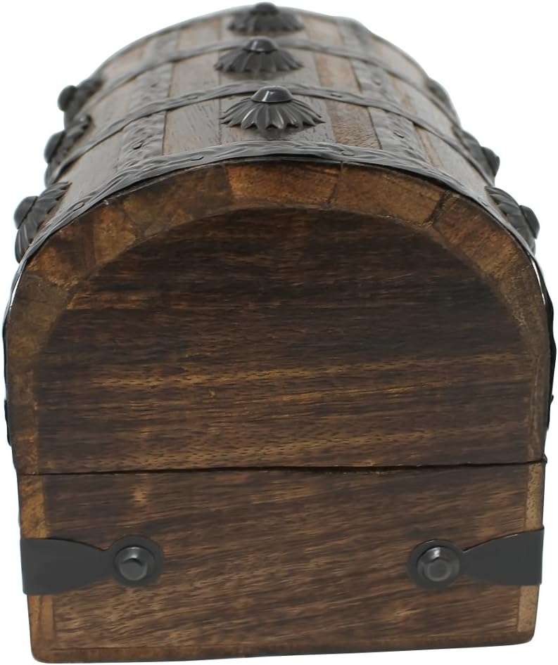 Nautical Cove Treasure Chest Keepsake and Decorative Wood Box - Storage Box Medium (6.5 x 4.5 x 4.5) - 3