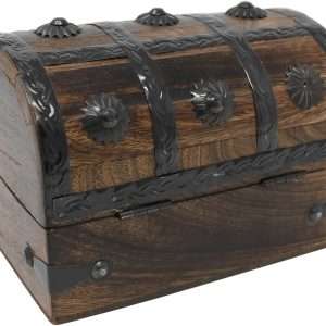 Nautical Cove Treasure Chest Keepsake and Decorative Wood Box - Storage Box Medium (6.5 x 4.5 x 4.5) - 4