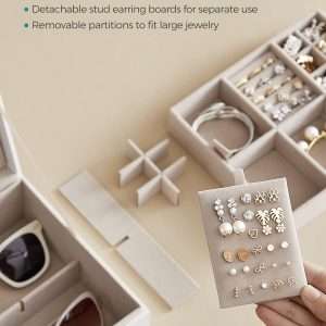 SONGMICS 2-Layer Jewelry Box, Jewelry Organizer with Handle, Removable Jewelry Tray, Jewelry Storage, Floating Effect, 8.1 x 9.4 x 4.3 Inches, Gift Idea - 5