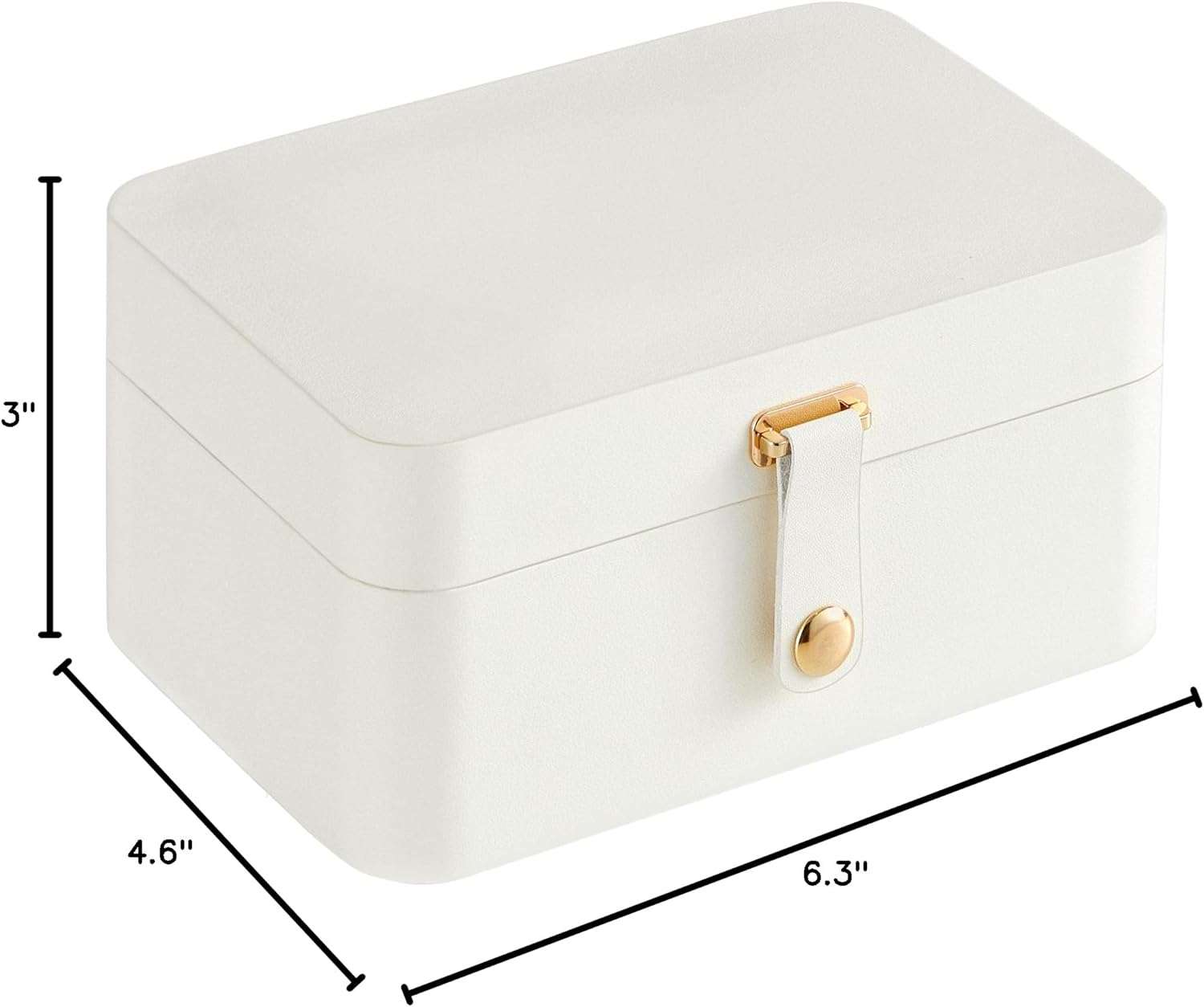 SONGMICS Jewelry Box, Travel Jewelry Case, 2-Layer Jewelry Holder Organizer, 4.6 x 6.3 x 3 Inches, Portable, Versatile Earring Storage, for Larger Accessories, Gift Idea, Cloud White - 10