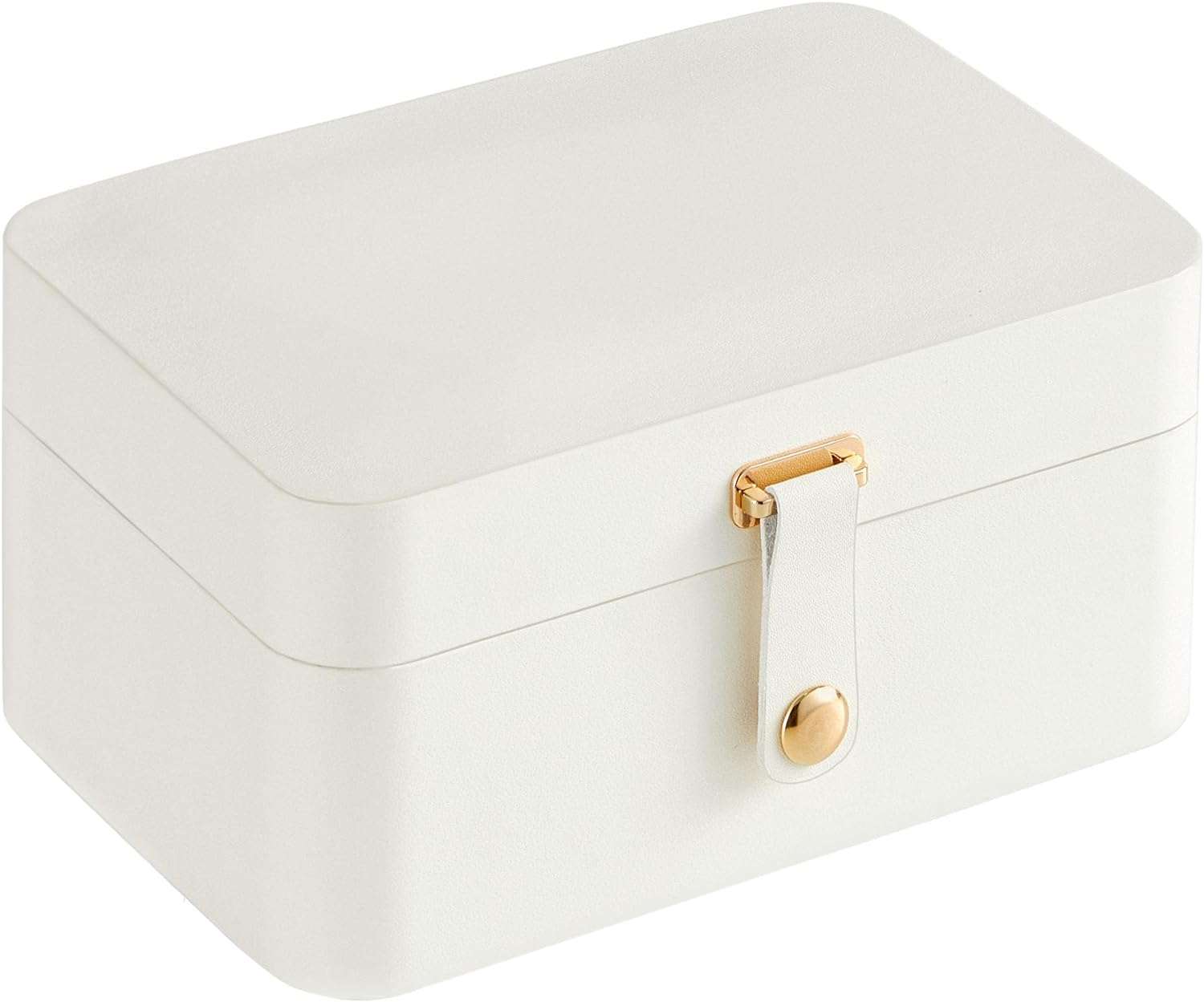 SONGMICS Jewelry Box, Travel Jewelry Case, 2-Layer Jewelry Holder Organizer, 4.6 x 6.3 x 3 Inches, Portable, Versatile Earring Storage, for Larger Accessories, Gift Idea, Cloud White - 8