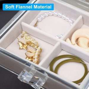 Acrylic Jewelry Organizer Box, Clear Earring Holder Jewelry Hanging Boxes with 4 Velvet Drawers for Earrings Ring Necklace Bracelet Display Case Gift for Women, Girls - 6