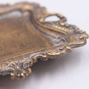 Funly mee Small Antique Trinket Dish Vintage Gold Jewelry Tray, Ring Holder - 6