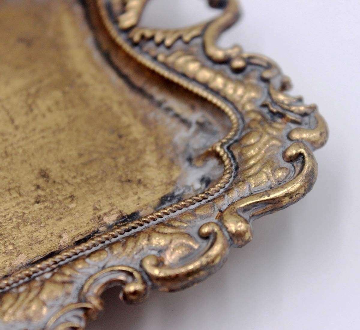 Funly mee Small Antique Trinket Dish Vintage Gold Jewelry Tray, Ring Holder - 7