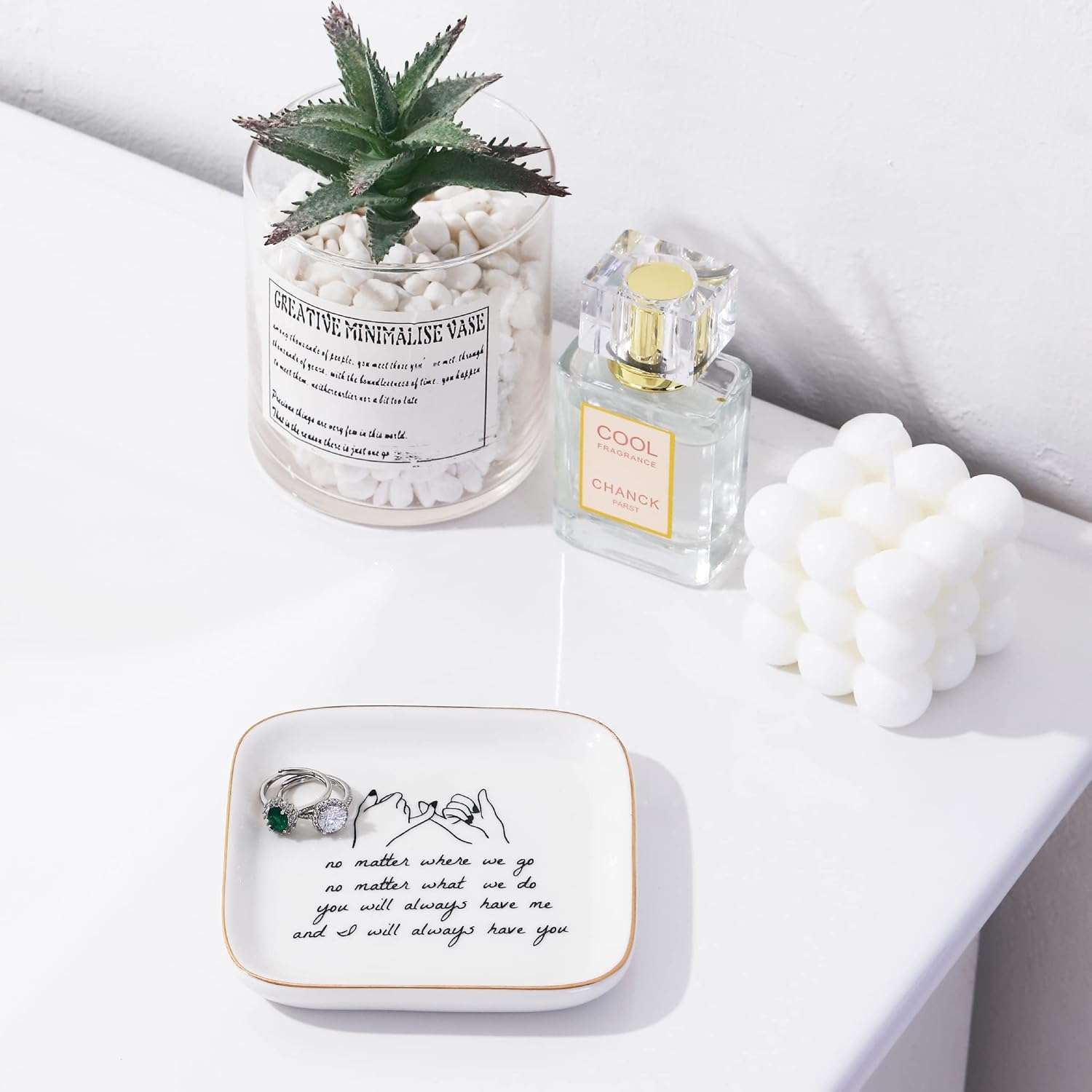 PUDDING CABIN Friend Gifts for Women —No Matter Where We Go, No Matter What We Do, You Will Always Have Me, and I Will Always Have You! -Gifts for Friends Going Away Friendship Ceramic Ring Dish - 6