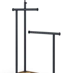 SRIWATANA Jewelry Organizer Stand, Extra Tall Necklace Holder Jewelry Holder, Gift Idea (Carbonized Black & Black) - 1