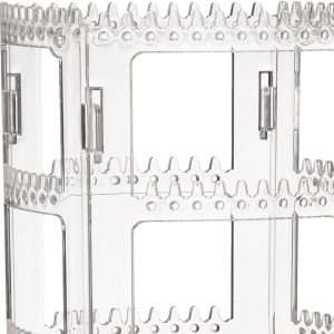 Sooyee 360 Rotating Earring Holder and Jewelry Organizer, 4 Tiers Jewelry Rack Display Classic Stand, 156 Holes and 160 Grooves for Necklaces Earrings Piercings, Clear - 2