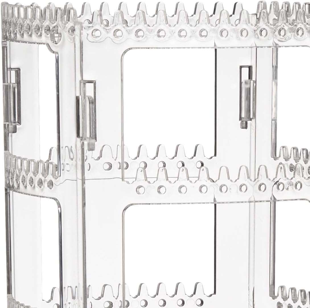 Sooyee 360 Rotating Earring Holder and Jewelry Organizer, 4 Tiers Jewelry Rack Display Classic Stand, 156 Holes and 160 Grooves for Necklaces Earrings Piercings, Clear - 2