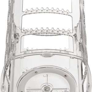 Sooyee 360 Rotating Earring Holder and Jewelry Organizer, 4 Tiers Jewelry Rack Display Classic Stand, 156 Holes and 160 Grooves for Necklaces Earrings Piercings, Clear - 3