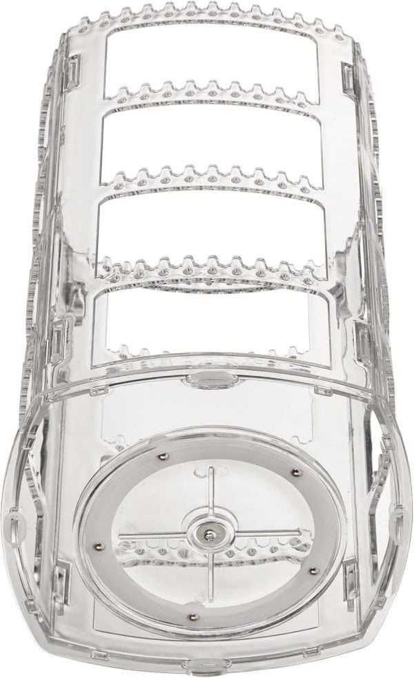 Sooyee 360 Rotating Earring Holder and Jewelry Organizer, 4 Tiers Jewelry Rack Display Classic Stand, 156 Holes and 160 Grooves for Necklaces Earrings Piercings, Clear - 3