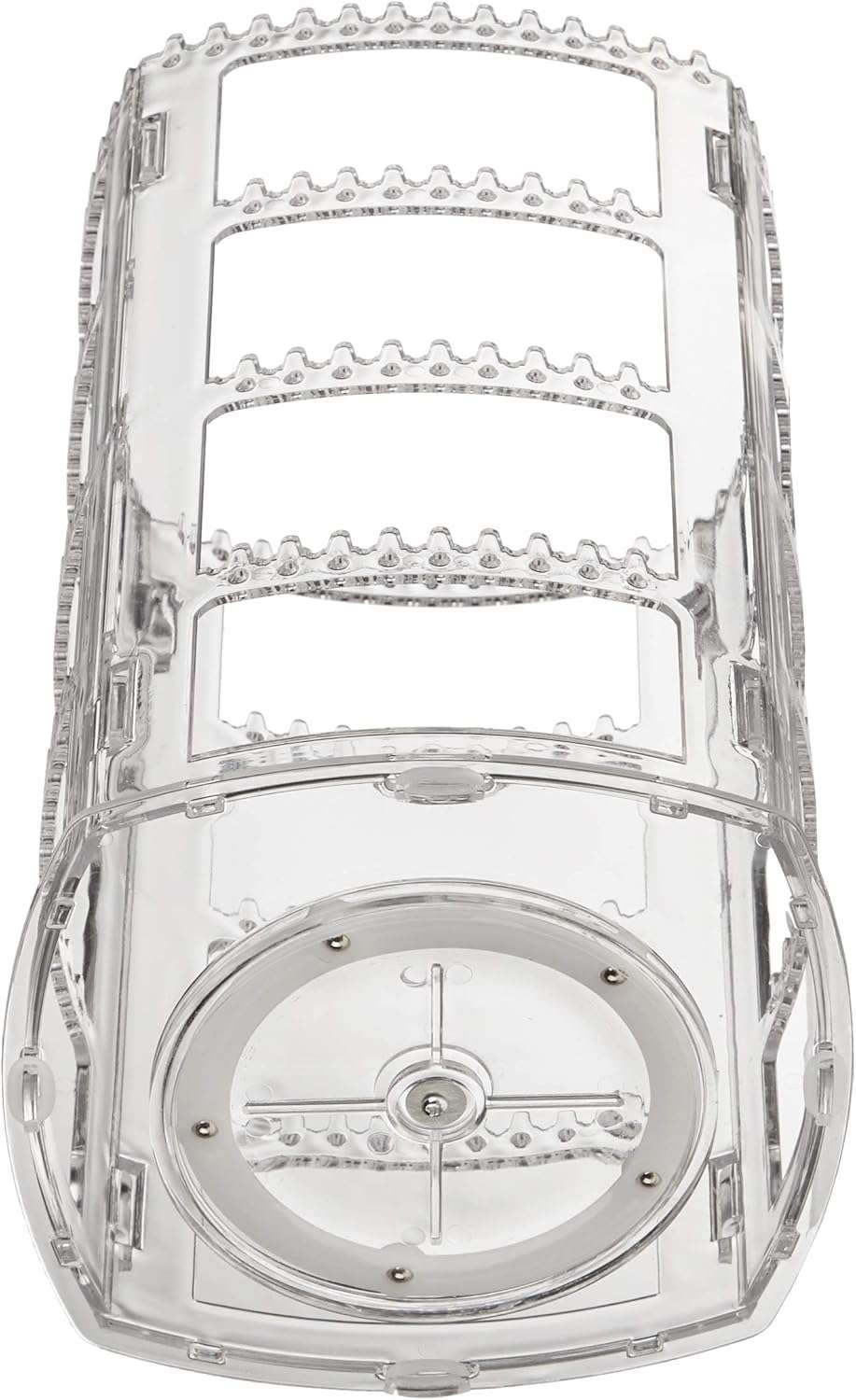 Sooyee 360 Rotating Earring Holder and Jewelry Organizer, 4 Tiers Jewelry Rack Display Classic Stand, 156 Holes and 160 Grooves for Necklaces Earrings Piercings, Clear - 3