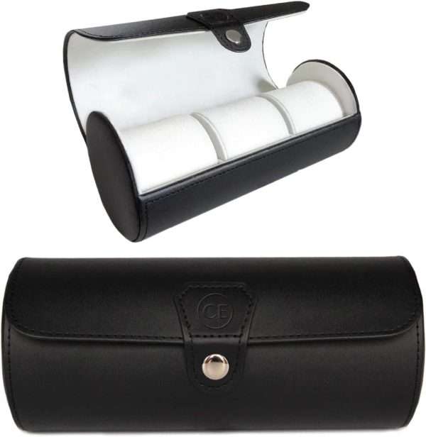 Case Elegance Travel Watch Case Roll Organizer for Men - Vegan Faux Leather Watch Display Case - Watch Display, Storage & Holder - Watch Case for Men's Watch Collection - 2