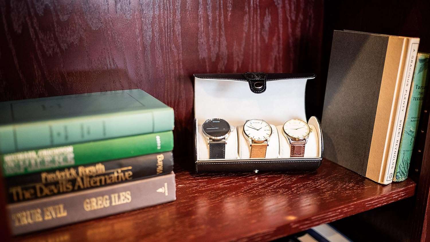 Case Elegance Travel Watch Case Roll Organizer for Men - Vegan Faux Leather Watch Display Case - Watch Display, Storage & Holder - Watch Case for Men's Watch Collection - 6
