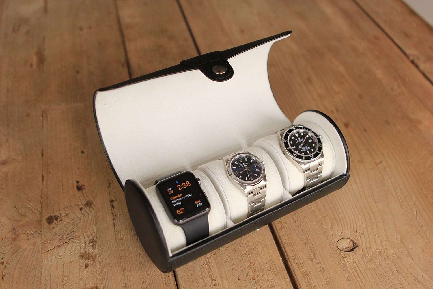 Case Elegance Travel Watch Case Roll Organizer for Men - Vegan Faux Leather Watch Display Case - Watch Display, Storage & Holder - Watch Case for Men's Watch Collection - 8
