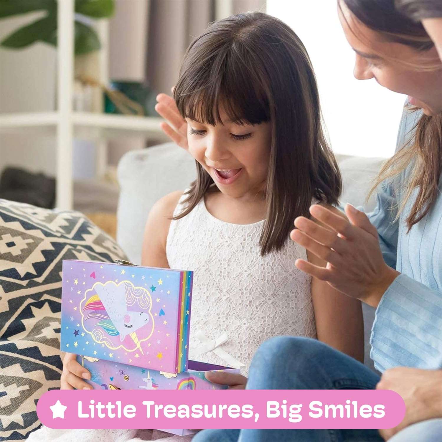 Jewelkeeper Jewelry Box for Girls, Cotton Candy Unicorn Musical Jewelry Boxes, The Beautiful Dreamer Tune and Spinning Unicorn Doll, Toys for Girls - 2