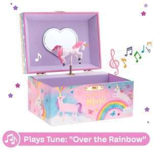 Jewelkeeper Jewelry Box for Girls, Cotton Candy Unicorn Musical Jewelry Boxes, The Beautiful Dreamer Tune and Spinning Unicorn Doll, Toys for Girls - 4