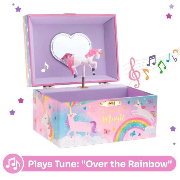 Jewelkeeper Jewelry Box for Girls, Cotton Candy Unicorn Musical Jewelry Boxes, The Beautiful Dreamer Tune and Spinning Unicorn Doll, Toys for Girls - 4