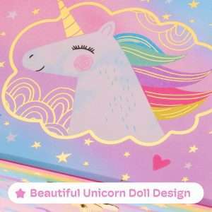 Jewelkeeper Jewelry Box for Girls, Cotton Candy Unicorn Musical Jewelry Boxes, The Beautiful Dreamer Tune and Spinning Unicorn Doll, Toys for Girls - 6