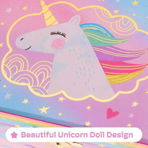 Jewelkeeper Jewelry Box for Girls, Cotton Candy Unicorn Musical Jewelry Boxes, The Beautiful Dreamer Tune and Spinning Unicorn Doll, Toys for Girls - 6