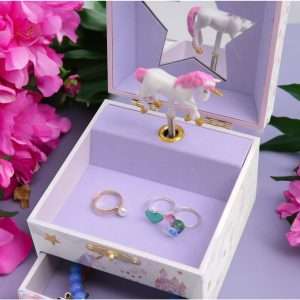 Jewelkeeper Jewelry Box for Girls with 1 Drawer - Unicorn Musical Jewelry Boxes, Beautiful Dreamer Tune, Spinning Unicorn Doll, Little Girl Jewelry Box, Gifts for 5 Year Old Girls, Engineered Wood - 5