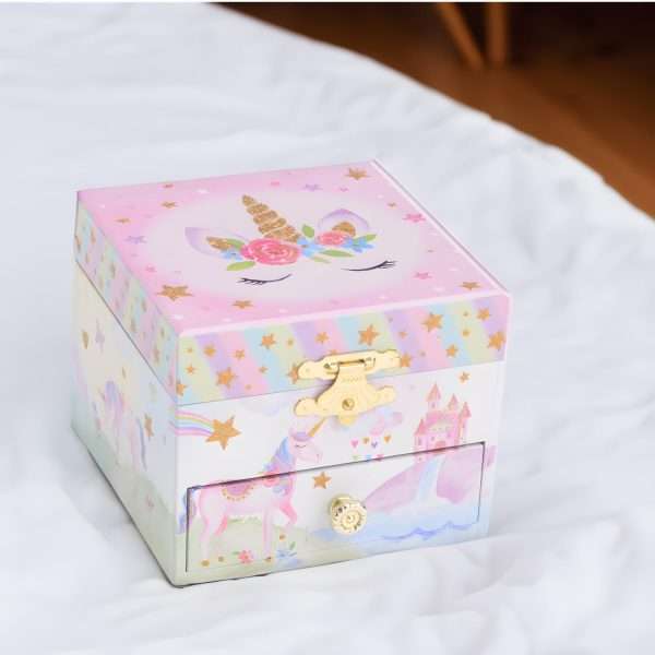 Jewelkeeper Jewelry Box for Girls with 1 Drawer - Unicorn Musical Jewelry Boxes, Beautiful Dreamer Tune, Spinning Unicorn Doll, Little Girl Jewelry Box, Gifts for 5 Year Old Girls, Engineered Wood - 6