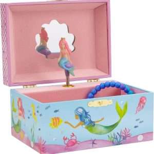 Jewelkeeper Musical Jewelry Box for Girls, Underwater Mermaid Jewelry Boxes, Over The Waves Tune and Spinning Mermaid Doll, Girls Gifts Music Box - 1