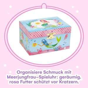Jewelkeeper Musical Jewelry Box for Girls, Underwater Mermaid Jewelry Boxes, Over The Waves Tune and Spinning Mermaid Doll, Girls Gifts Music Box - 2