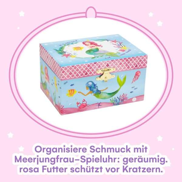 Jewelkeeper Musical Jewelry Box for Girls, Underwater Mermaid Jewelry Boxes, Over The Waves Tune and Spinning Mermaid Doll, Girls Gifts Music Box - 2