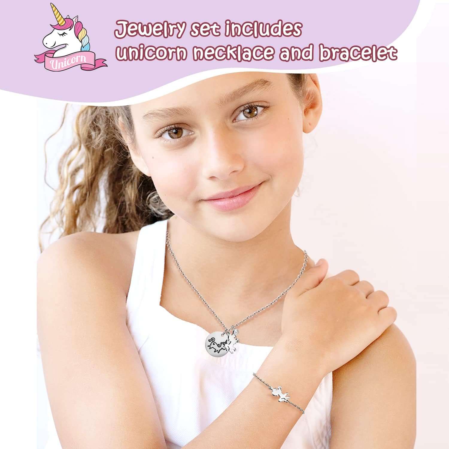 Musical Jewelry Box for Girls 3 Layer Music Box with Drawers Spinning Ballerina Unicorn Design Included Unicorn Jewelry Set Kids Birthday Christmas Gifts for Girls, Purple - 6