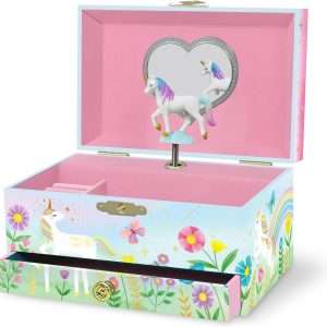 Musical Unicorn Kids Jewelry Box - Girls Jewelry Box with Mirror, Unicorn Toys for Girls Age 4-6 - 1