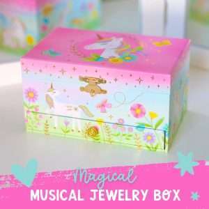 Musical Unicorn Kids Jewelry Box - Girls Jewelry Box with Mirror, Unicorn Toys for Girls Age 4-6 - 2