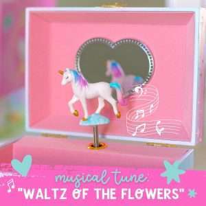 Musical Unicorn Kids Jewelry Box - Girls Jewelry Box with Mirror, Unicorn Toys for Girls Age 4-6 - 3