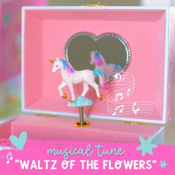 Musical Unicorn Kids Jewelry Box - Girls Jewelry Box with Mirror, Unicorn Toys for Girls Age 4-6 - 3