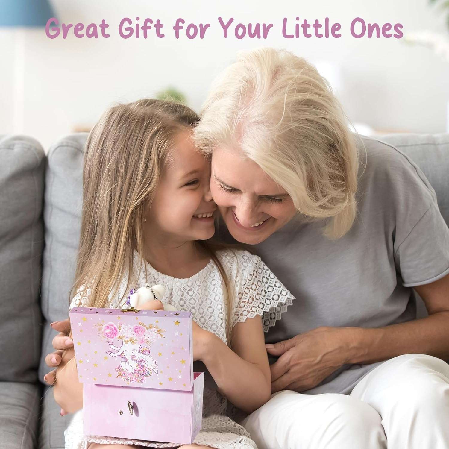 ProCase Children's Jewelry Box, Kids Jewelry Organizer with Unicorn for Little Girls Toddler, Jewelry Case for Necklace Earrings Bracelet Watch Lipstick Ring -Sunshine - 3