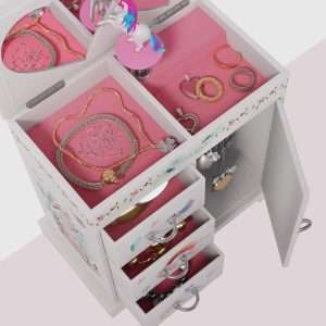 Unicorn Musical Jewelry Box for Kids - Unicorn Gifts for Girls, Ages 3-8, Best Princess Room Unicorn Toys Gift for Age 3, 4, 5, 6, 7, 8 Year Old Little Girl - Birthday Present Toy Ideas Music Box - 3